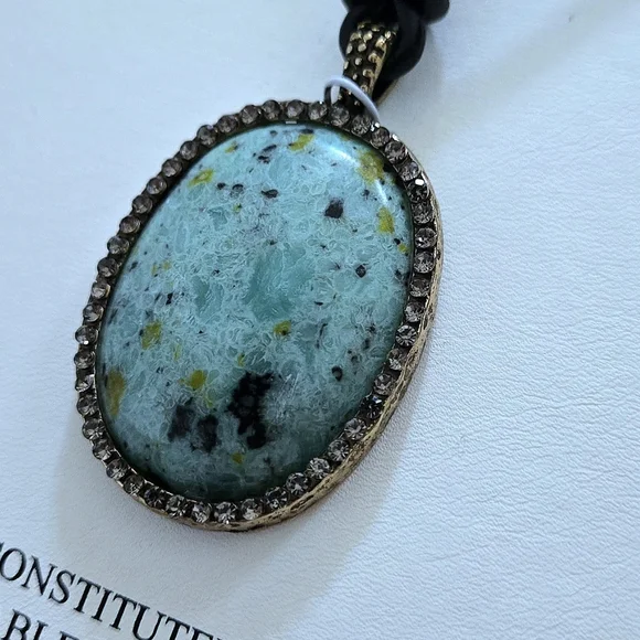 Atterri🛬 Reconstituted Stone on a Black🖤 Waxed Cord Necklace - NIB - Picture 10 of 16